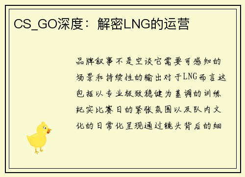 CS_GO深度：解密LNG的运营